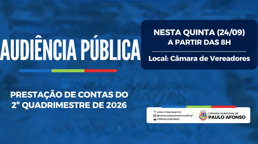 Audiência Pública apresenta Prestação de Contas do 2º Quadrimestre de 2026