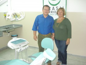 Vereador Celso Brito e sua esposa Rejane Leite. Inauguração CEO, 2008.
